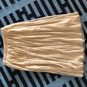 Shimmery gold/cream midi Zara skirt